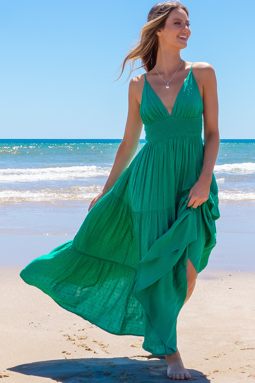 Noosa Green Maxi Dress | Mombasa Rose ...